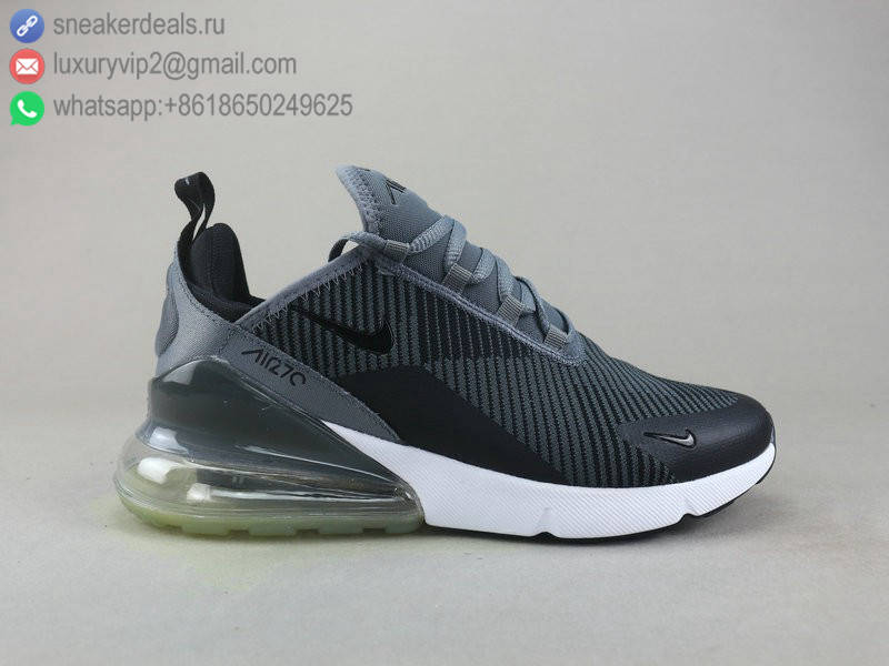NIKE AIR MAX 270 FLYKNIT MIX BLACK GREY CLEAR UNISEX RUNNING SHOES